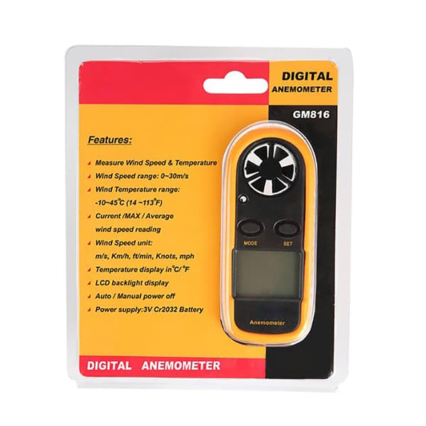 Digital vindhastighedsmåler Chill Tester Industriel Landbrugsanemometer