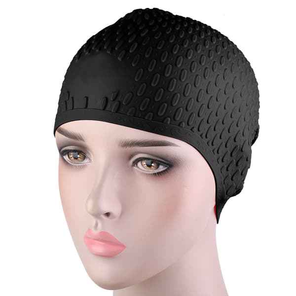Fleksibel Vanntett Silikon Badehette Svart Unisex