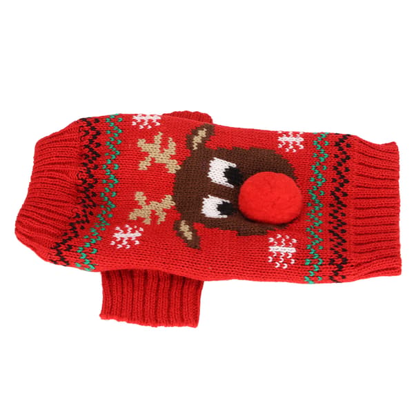 Rød Jule Sne Sweater til Små og Mellemstore Hunde L