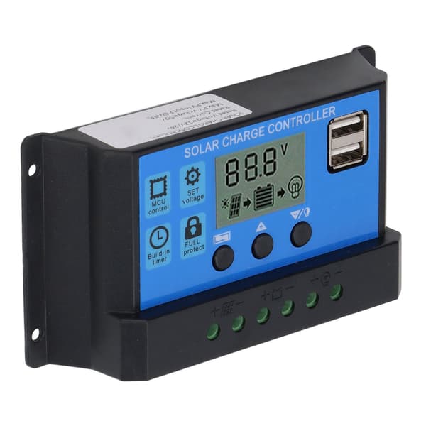 12V 24V Solpanel Kontroller PWM MPPT Solladdare 100A LCD-skärm