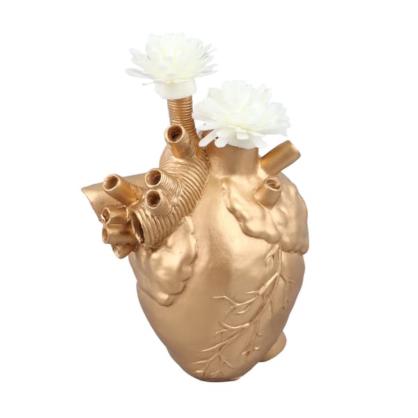Kreative Anatomiske Hjertevaser Hjerteformet Skulptur Blomstervaser Skrivebordsdekorasjon Stue Gull