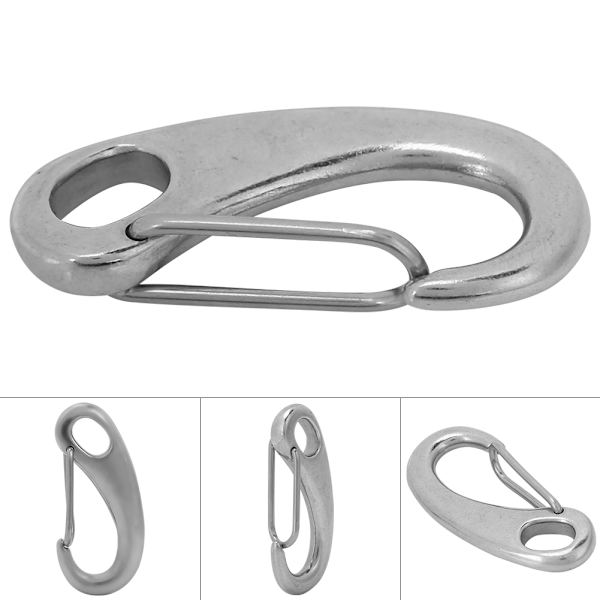Rustfri Stål Snap Hook Quick Draw Shackle 50mm Dykker Tilbehør Bolt Sæt