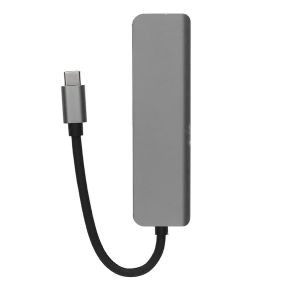 5-i-1 Typ C Hub Typ C till HD Multimedia Interface USB3.0 2 USB2.0 USB C PD Stöd 4K 30Hz Plug and Play USB C Hub Grå