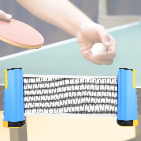 Utomhus Bärbar Pingis Durable Teleskopisk Vikbart Bordtennisnät Sport (Grå&Blå)