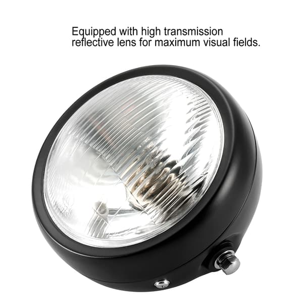 Universal Motorcykel Retro Sort Skal Klar Linse Forlygte Frontlys til GN125