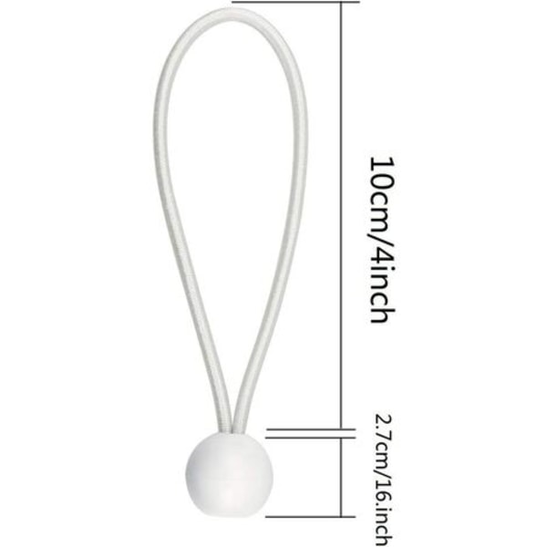 50 stk. Elastiske bold-bungee-snore, presenningsstrammer til lysthus, camping, teltsnore, gardinforlængersele, 10 cm