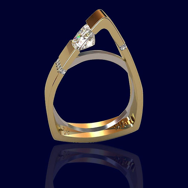 Mode Kvinnor Geometri Hollow Triangle Strass Finger Ring Dekor Smycken Present US 9