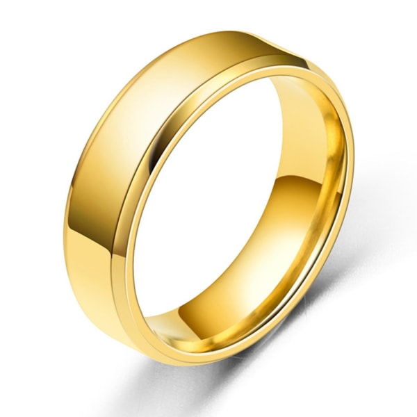 Bred anti-rost män ring rostfritt stål enkel utsökt förlovningsring mode smycken Golden US 8