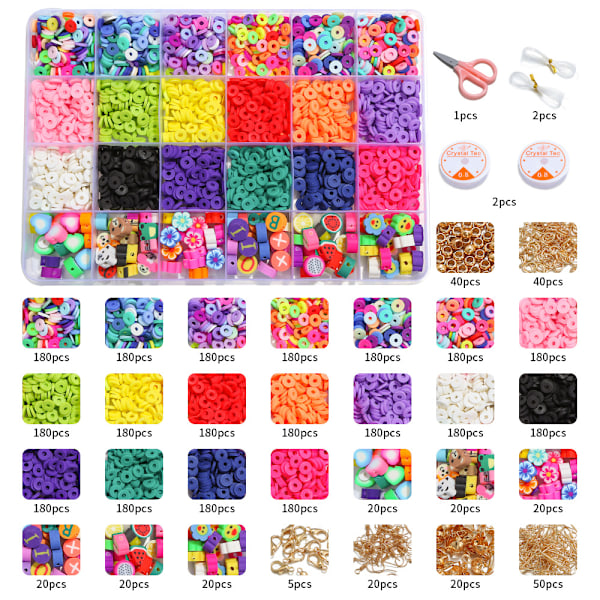 24 Grids Soft Clay Bløde keramiske perler DIY Box Håndlavet DIY perlesæt
