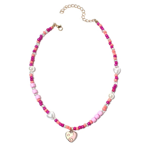 Halsband Pearl Choker Modesmycken B1686 pink