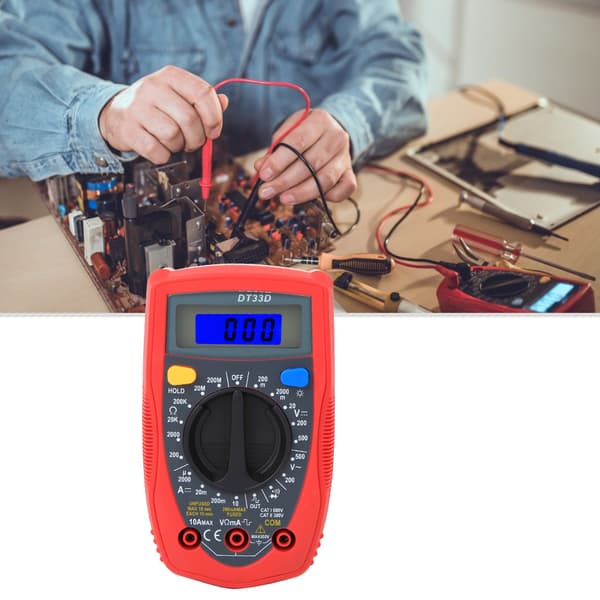 DT33D Mini Digital Multimeter Voltmeter Bærbar Universal Meter 130 x 73,5 x 35 mm