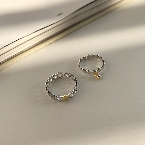 Ring Silver S925 Justerbara Modesmycken Ac7353 Men