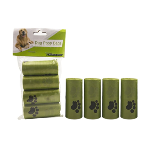Hundbajspåse nedbrytbar sopsäck förtjockad deodorant och husdjursdeodorant (09 4-volyms nedbrytbar grön sidenlift, en gratis organizer),