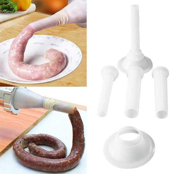 2 X Köttkvarn Handgjorda stoppningsrör Korvmaskin Stuffare Plasttrattverktyg