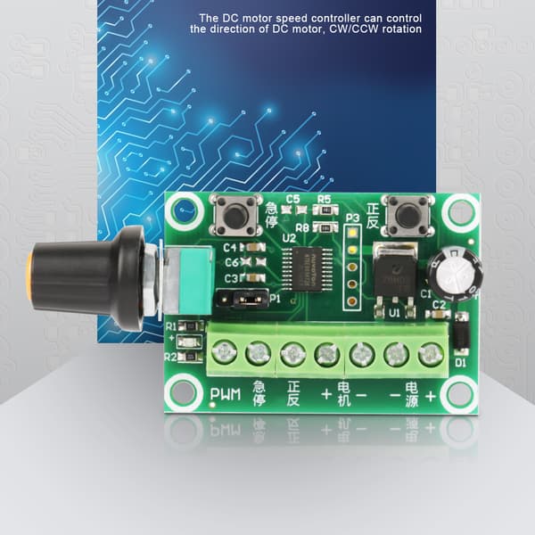 DC børsteløs motorhastighetskontroller PWM regulatorbryter 6V til 30V