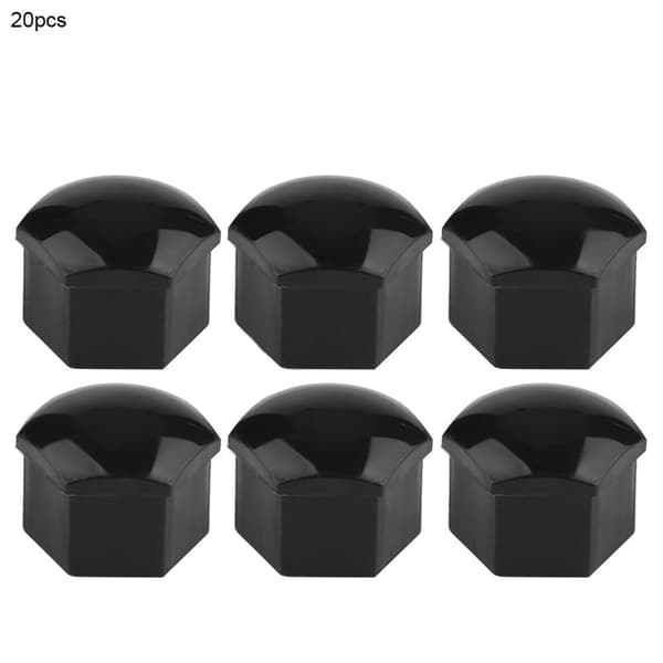 Mustat 19 mm:n auton pyöränmutterisuojukset, 20 kpl