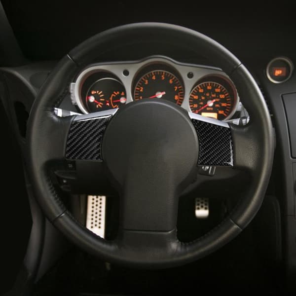 Kolfiber Interiör Ratt Panel Cover Passar Nissan 350z 2006-2009A