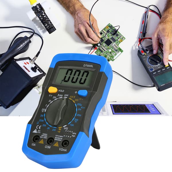 Bärbar LCD Digital Multimeter AC DC Spänningsströmtestare DT830L