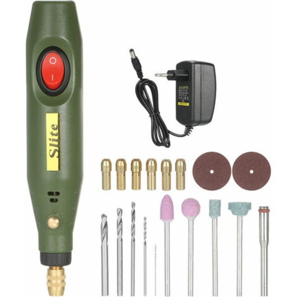 Multiverktyg Slipande Mini Roterande Verktyg 12V Bärbar elektrisk slipmaskin 5000-15000rpm Variabel hastighet Roterande Cutter med 24 At