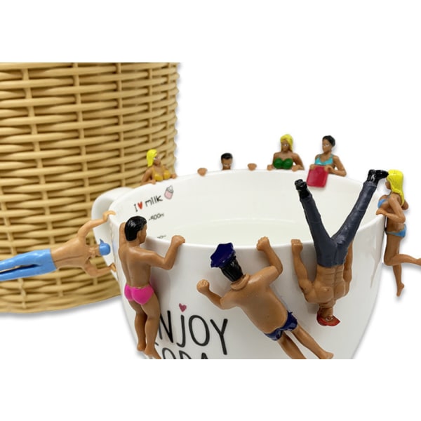 Kreativ figur kop kant hængende ornament dukke dukke mikro landskab kop hængende legetøj håndlavet model (8 stk/pakke)