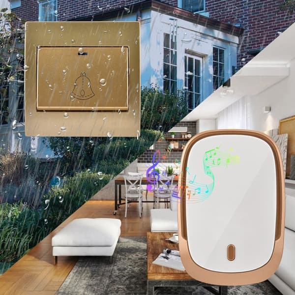 Smart Home Trådløs Vanntett Dørklokke Eldre Barn Ringer US Kompatibel