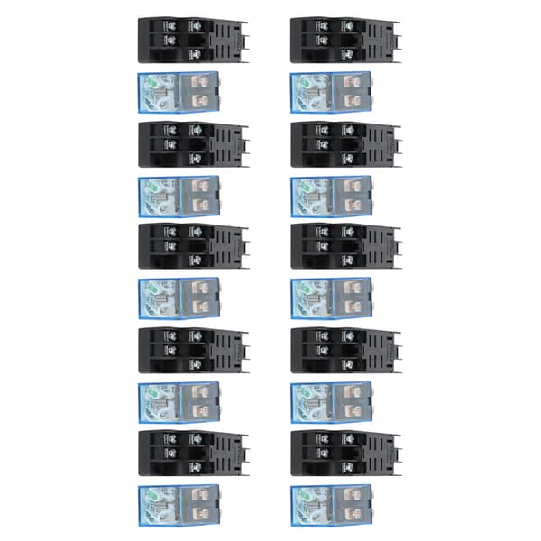 10 Sæt 8-benet strømrelæ med DC-spolebase, universelt elektrisk udstyr