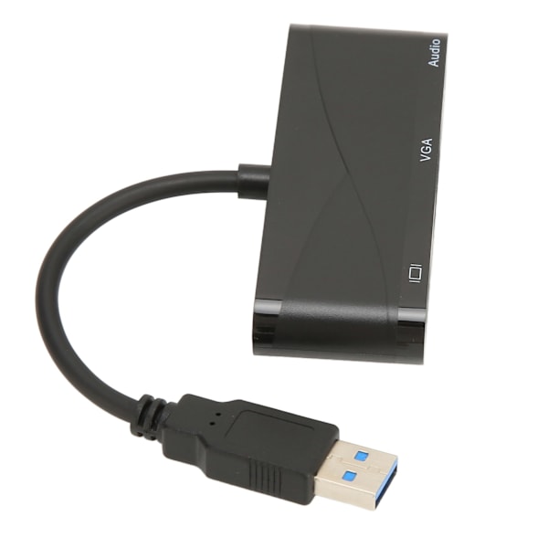USB til HD Multimedia Interface 2 i 1 Sort 1080P 60HZ 5Gbps USB 3.0 til VGA Adapter til Mødeunderholdning