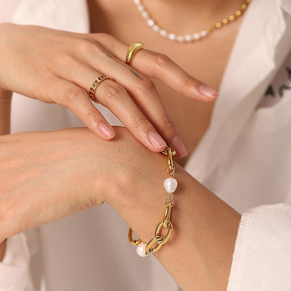Armband Baroque Pearl Daily Outfit Metallic Element B1472