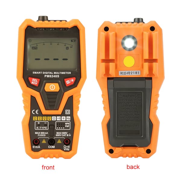 PEAKMETER PM8248S Håndholdt digital multimeter med NCV, modstand og temperaturtest