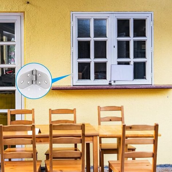 10 stykker rustfrit stål hængsel og skruer, nem og stærk montering, til klapbord, skabslåge, luge, bådvind