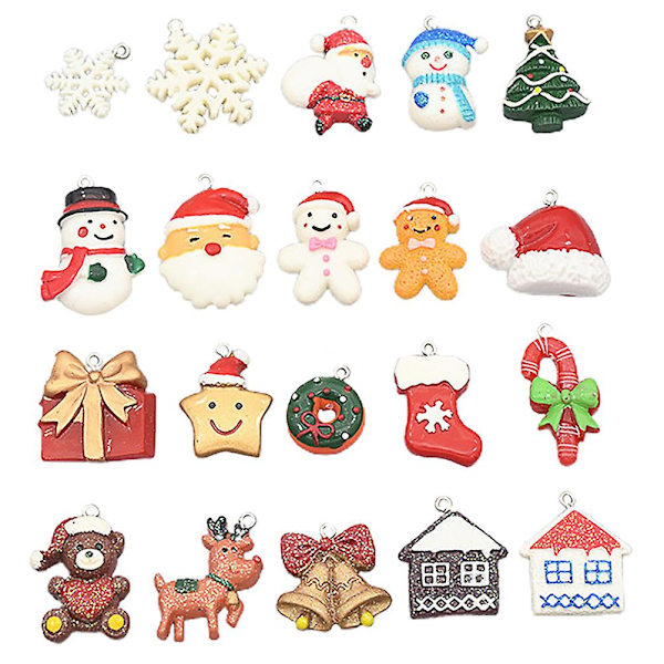 20st julsmycken Berlocker jul miniatyrhänge Xmas Tree Ornament