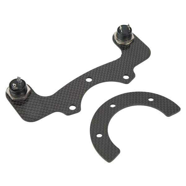 Extern hornknappssats i kolfiber, 6 bultar, modifierad universalpassform, gula lampor