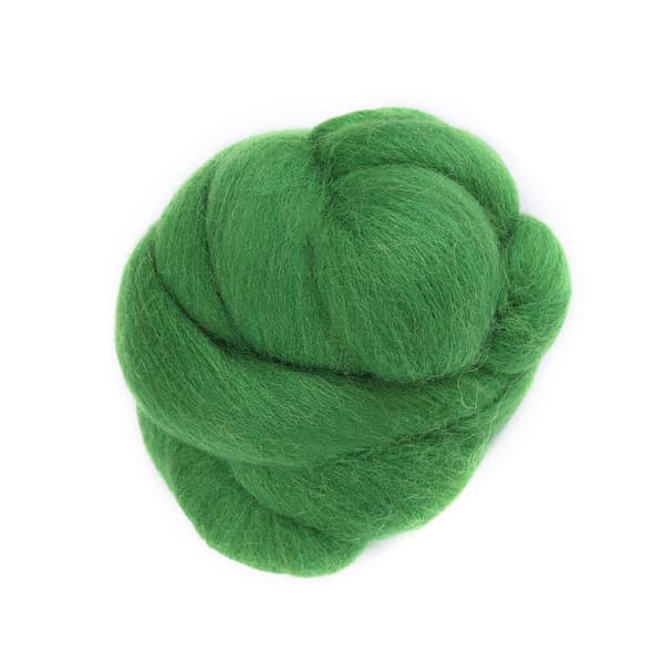 55g Grøn Uld Roving Nålefiltning Spinding Håndværksmateriale