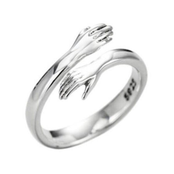 Sterling silver justerbar kramring white