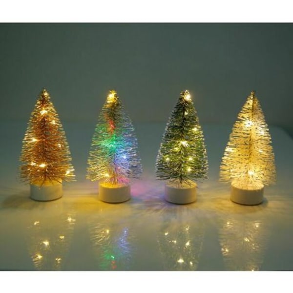 Kunstigt juletræ, minijuletræ med farverige LED-lys，Guld LYCXAMES