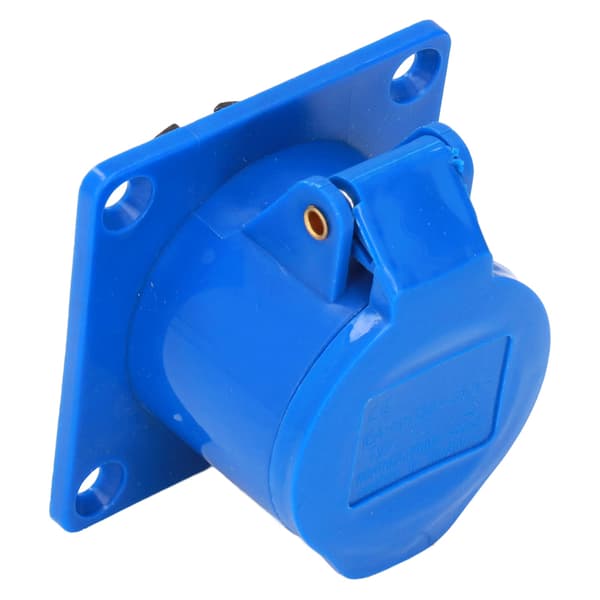 3-pins industriell plugg PC messing blå CEE strømuttak IP44 220-250V