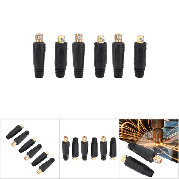 6 st koppar Euro Style svetskabelsnabbkoppling 200-400A svetstrådskontakt 10-25 mm