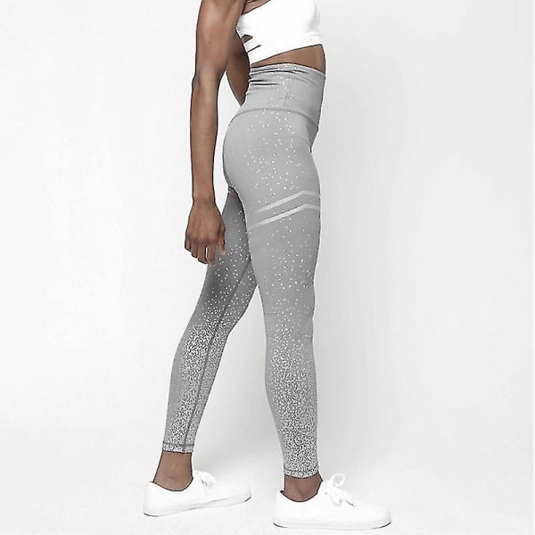 kvinders mode højtaljede yoga fitnessbukser Grey L