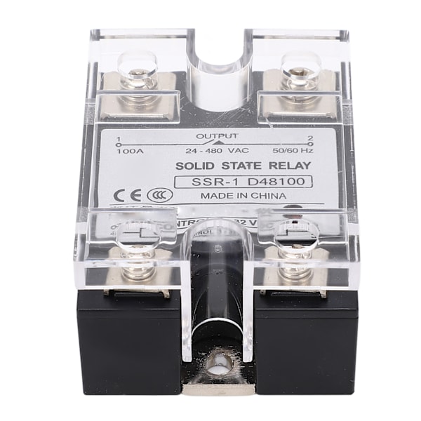 DC til AC Solid State Relé 100A Anti Elektromagnetisk Interferens SSR Modul for Gatebelysning 24 480VAC