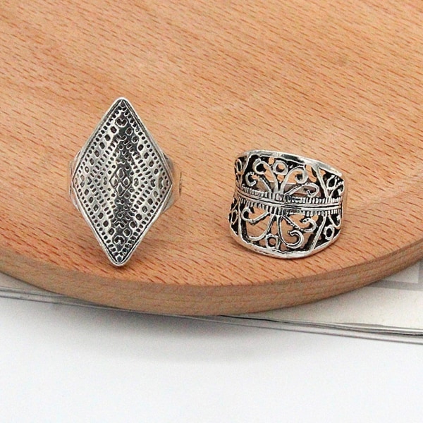 4st/ set Bohemian Style Unisex Ring Slitstark Lättvikt Super Cool Fidget Ring För Fest