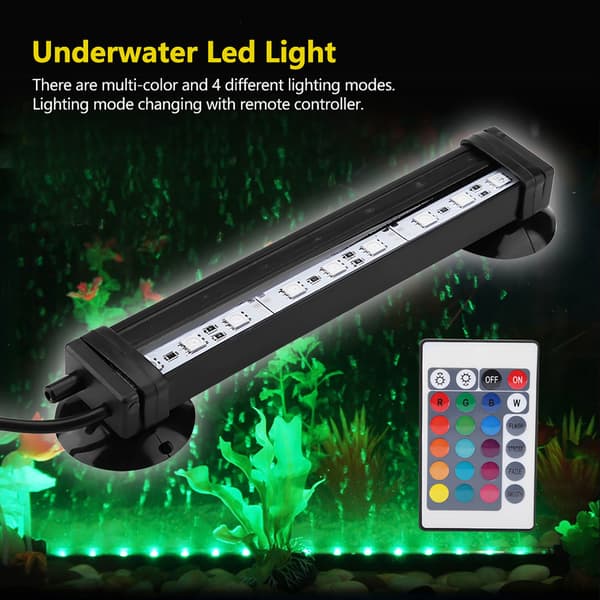 Fjernkontroll Akvarium Boblelys 16cm Undervanns LED Akvarielys US Plug