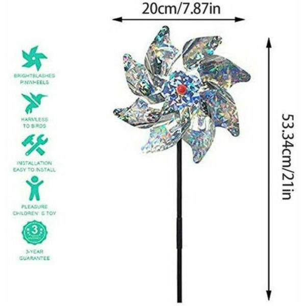 10 Pack Bird Scarer Koristeellinen Puutarha Spike Anti Pigeon Lintujen karkotin Heijastava Tuulimylly Tuulimylly suojaa Gardea