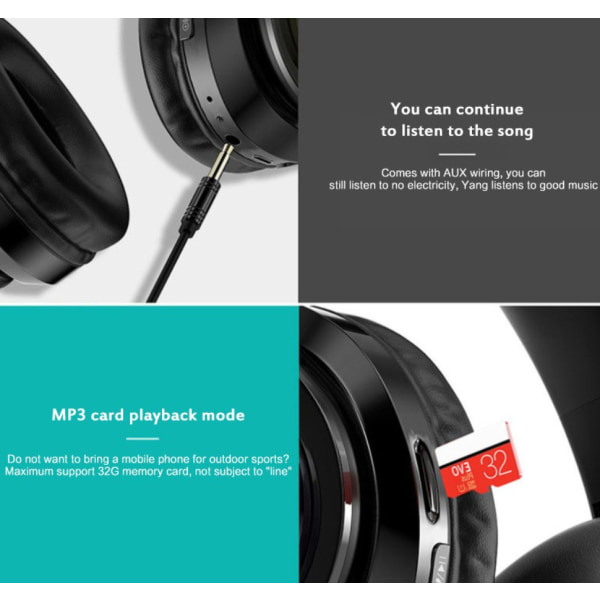 Andningsljus bluetooth headset (ren svart)