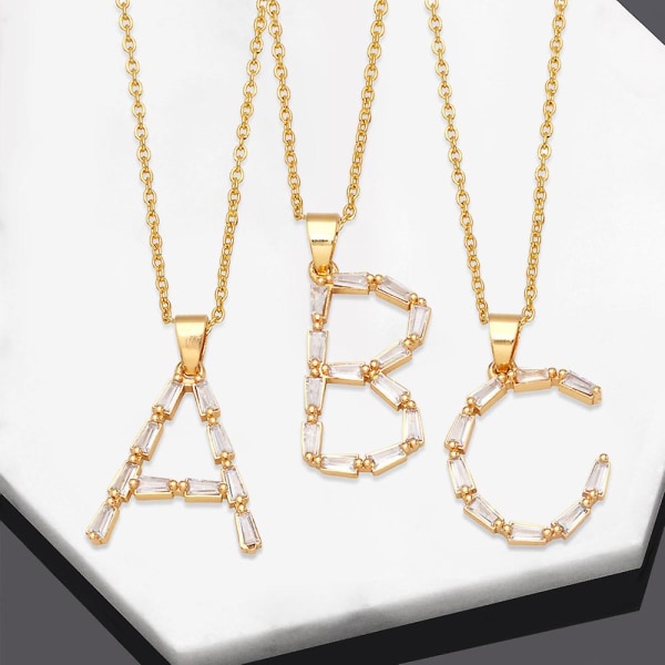Halsband Vintage Zircon Letter Modesmycken Ac9563 C