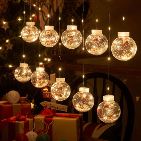 10 LED Solar String Lights, 【Solar Powered】 Udendørs og indendørs String Lights ， Julepynt (julemanden)