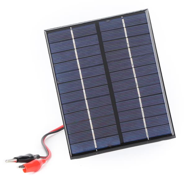 2W 12V Polykristallint Kisel DIY Portabel Utomhus Solcellsladdare med Klämma