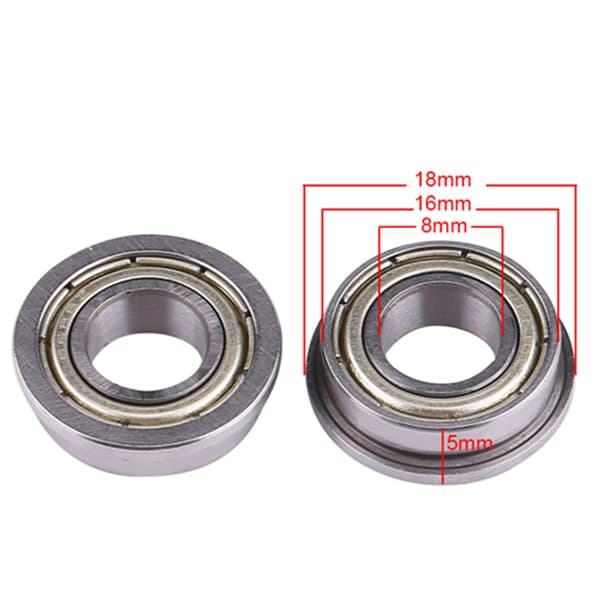 10 Dobbelt Skærmede Flangede Kuglelejer 8x16x5mm Motor