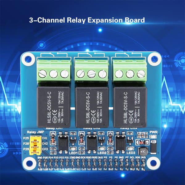 Raspberry Pi A Plus B Plus 2B 3B Plus 3-kanals reléutvidelseskort
