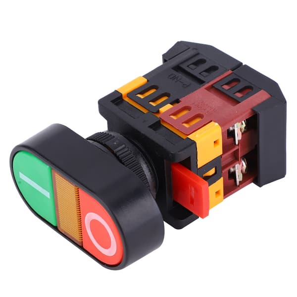 LED Belyst Dobbelt Trykknapkontakt 24VDC