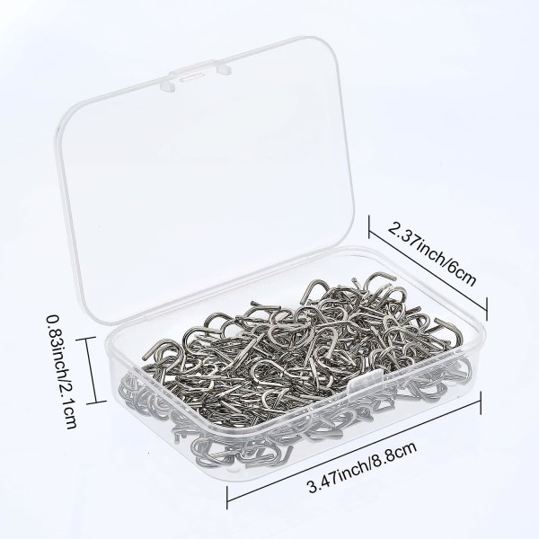 150 Mini S-krokar Metallanslutningar i S-formade krokhängare med förvaringslåda för pysselhantverk Hängande smycken, nyckelring och etiketter (22 X 8 Mm)
